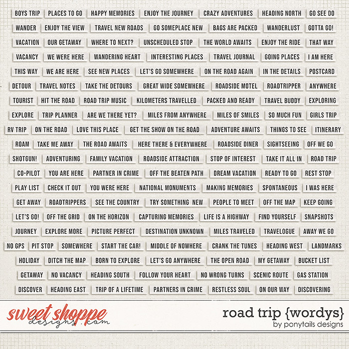 Road Trip Wordys by Ponytails