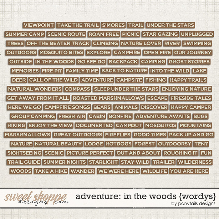 Adventure: In the Woods Wordys by Ponytails