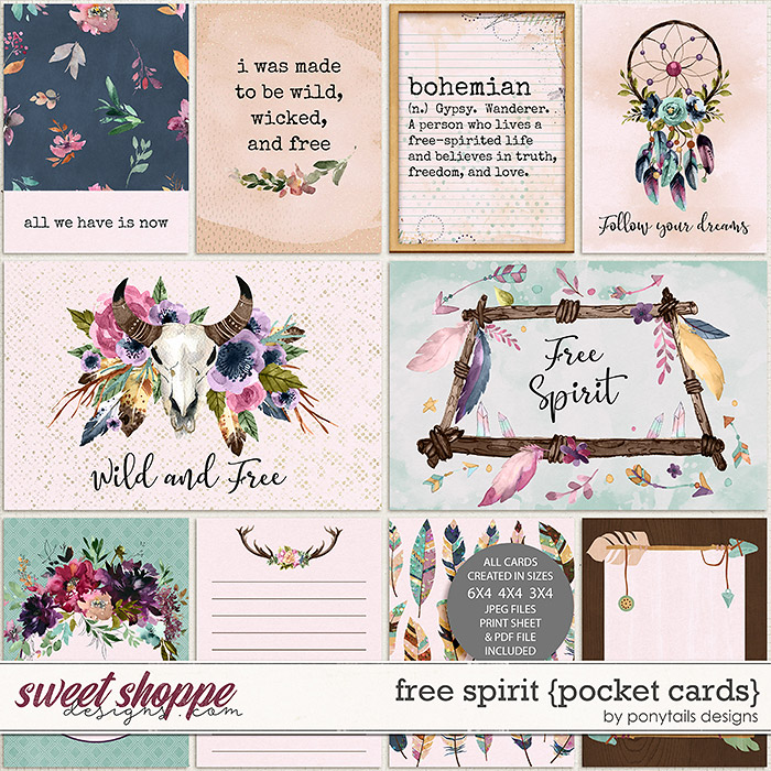 Free Spirit Pocket Cards by Ponytails