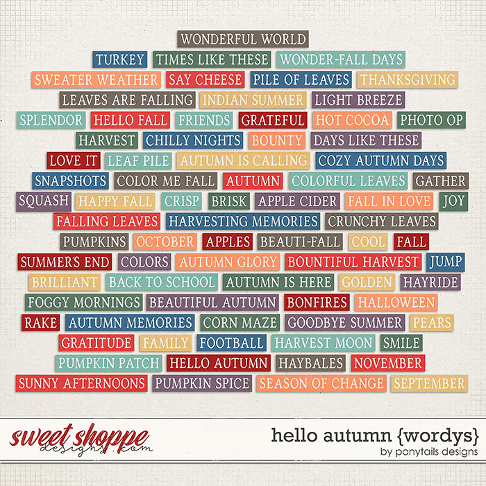 Hello Autumn Wordys by Ponytails