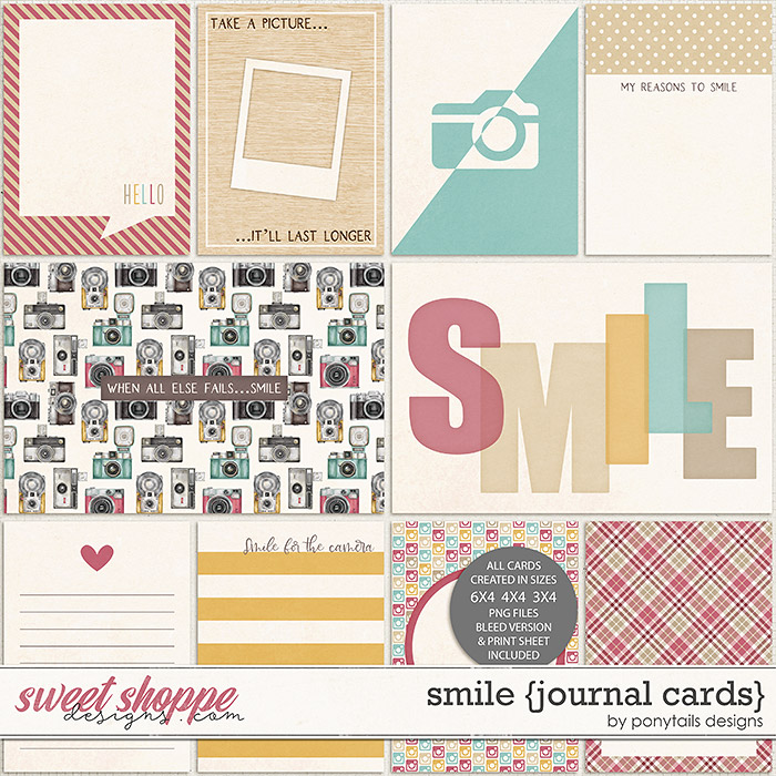Smile Journal Cards by Ponytails