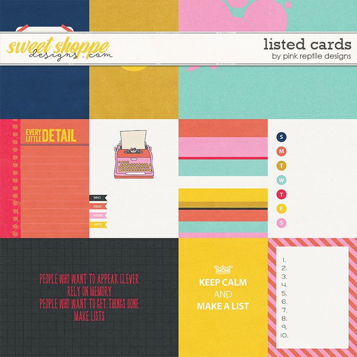 Listed Cards by Pink Reptile Designs