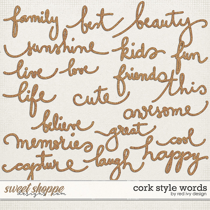 Cork Style Words by Red Ivy Design Cork Style Words by Red Ivy Design