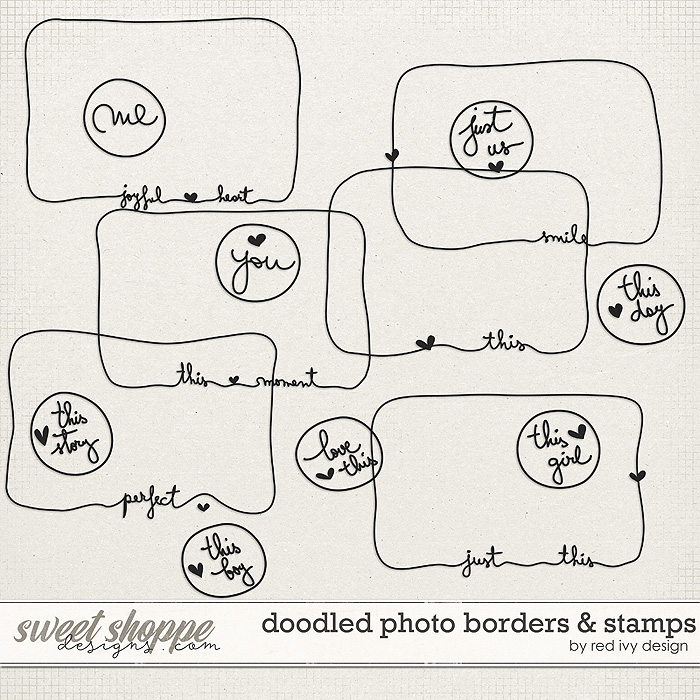 Doodled Photo Borders & Stamps by Red Ivy Design