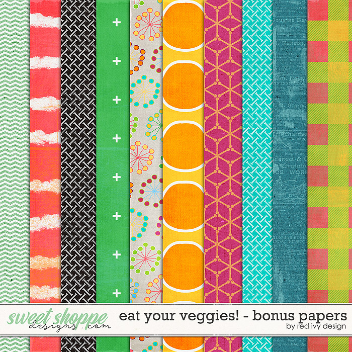 Eat Your Veggies! - Bonus Papers by Red Ivy Design Eat Your Veggies! - Bonus Papers by Red Ivy Design