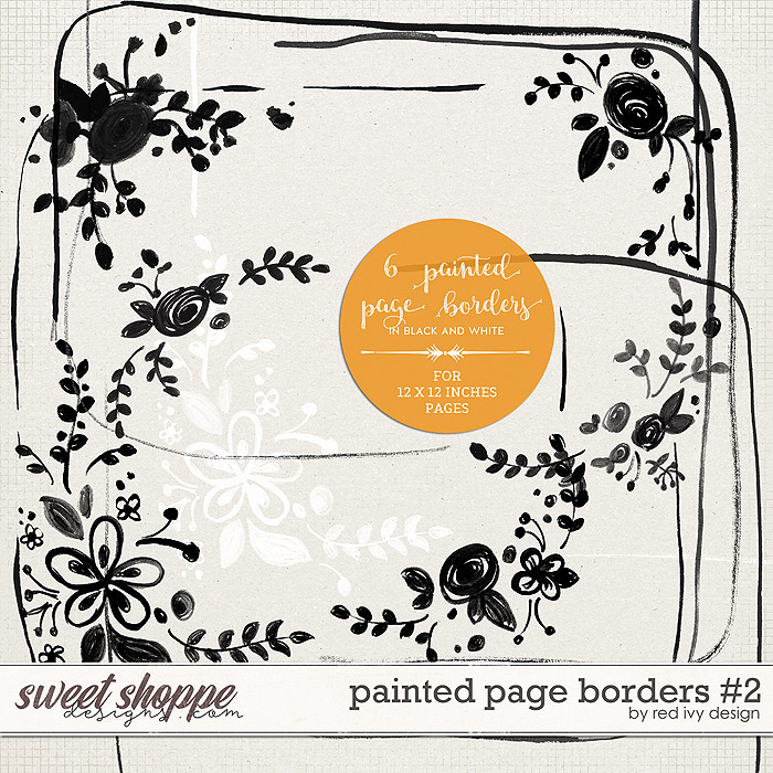 Painted Page Borders #2 by Red Ivy Design