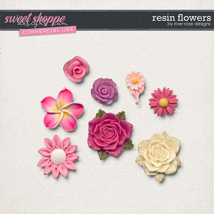 CU Resin Flowers by River Rose Designs