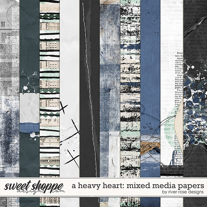 A Heavy Heart: Mixed Media Papers by River Rose Designs