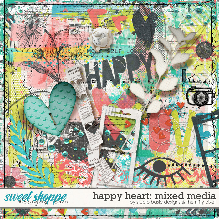 Happy Heart Mixed Media by Studio Basic and The Nifty Pixel