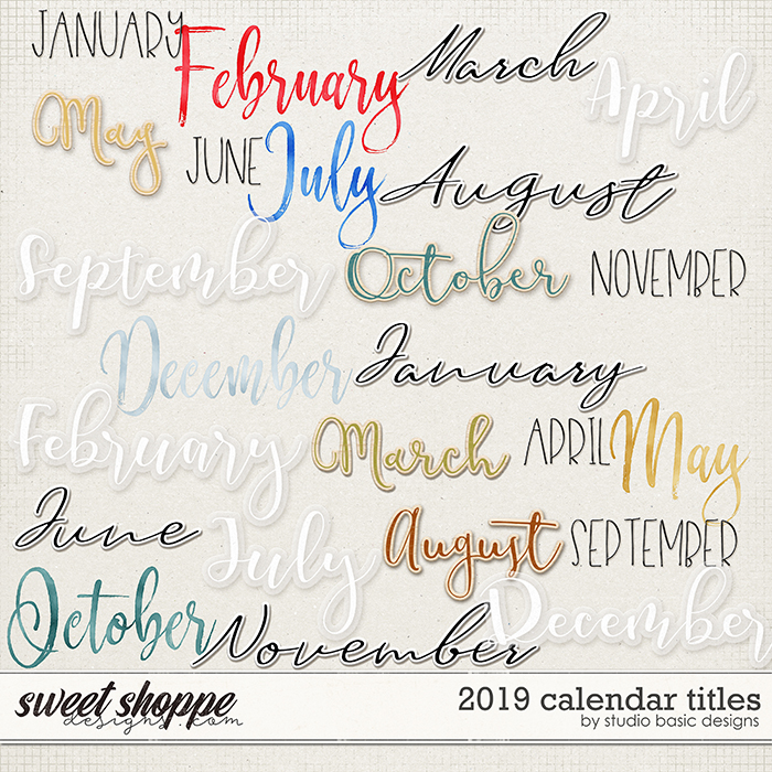 2019 Calendar Titles by Studio Basic 2019 Calendar Titles by Studio Basic