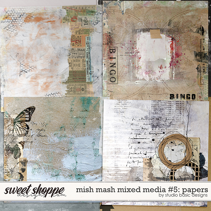 Mish Mash Mixed Media #5 Papers by Studio Basic