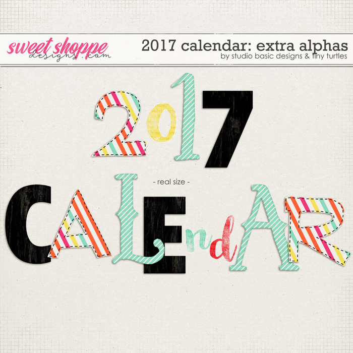 2017 Calendar: Extra Alphas by Studio Basic and Two Tiny Turtles 2017 Calendar: Extra Alphas by Studio Basic and Two Tiny Turtles