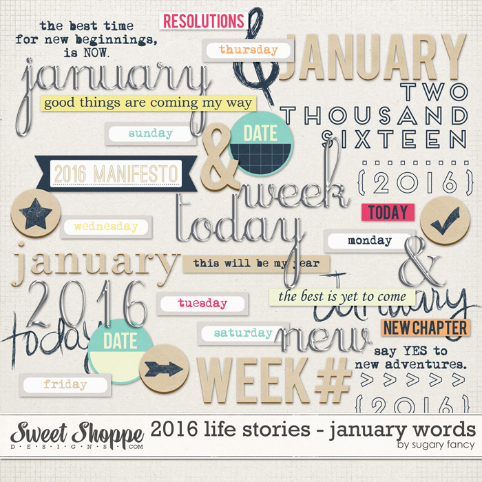 2016 Life Stories - January Words by Sugary Fancy 2016 Life Stories - January Words by Sugary Fancy