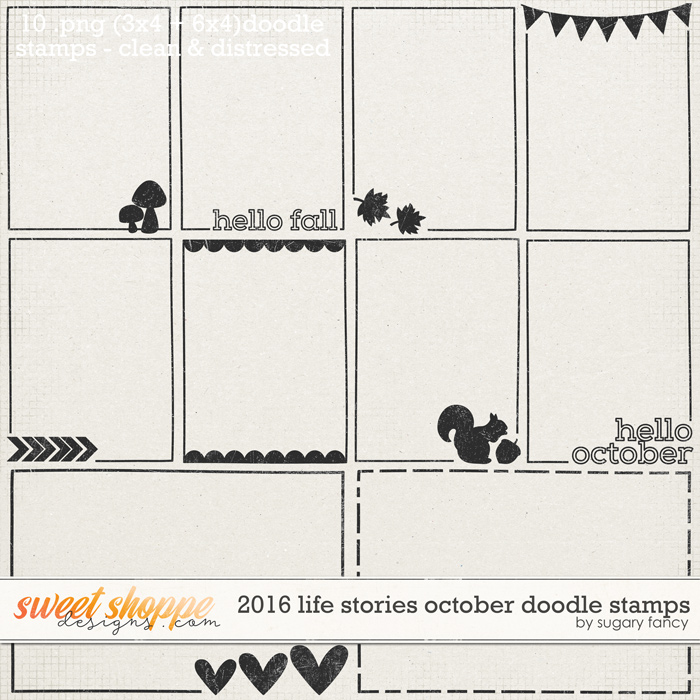 2016 Life Stories - October Doodle Stamps by Sugary Fancy 2016 Life Stories - October Doodle Stamps by Sugary Fancy