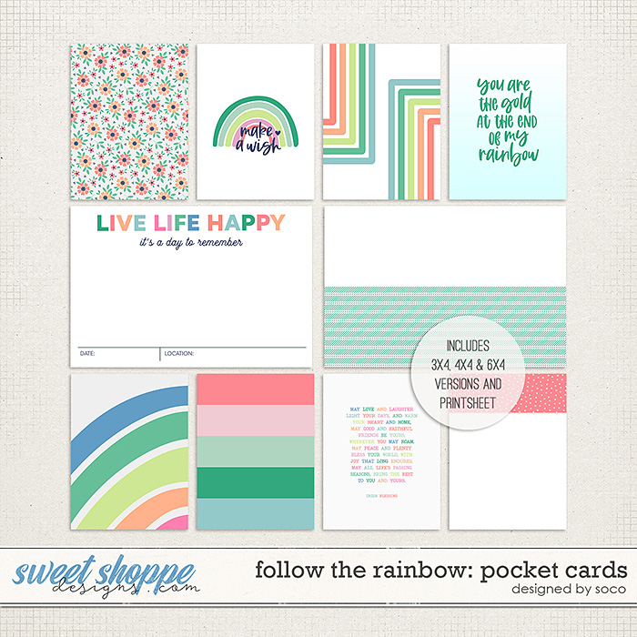 Follow The Rainbow: Pocket Cards | Designed by Soco