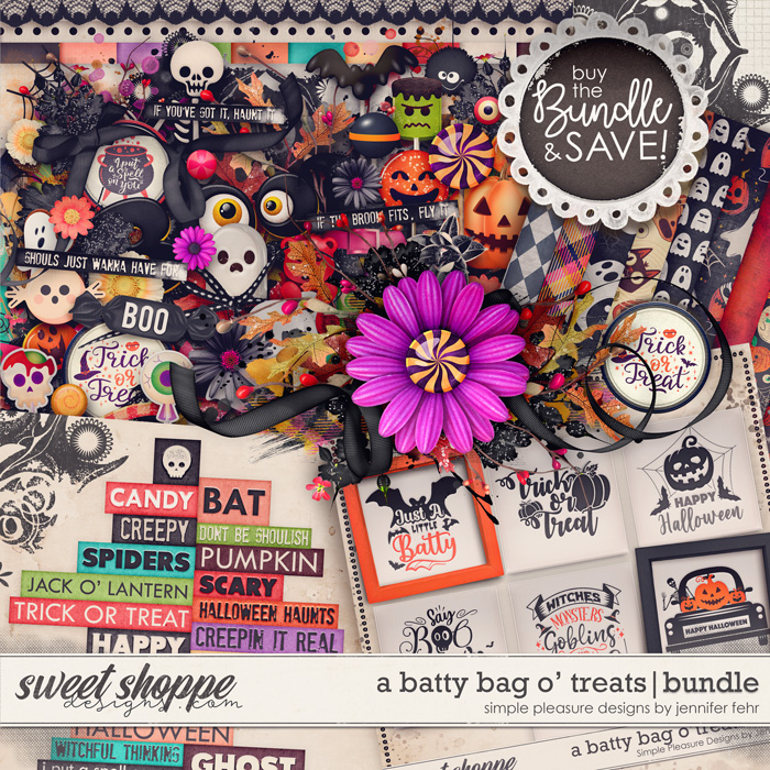 a batty bag o' treats bundle: simple pleasure designs by Jennifer Fehr 
