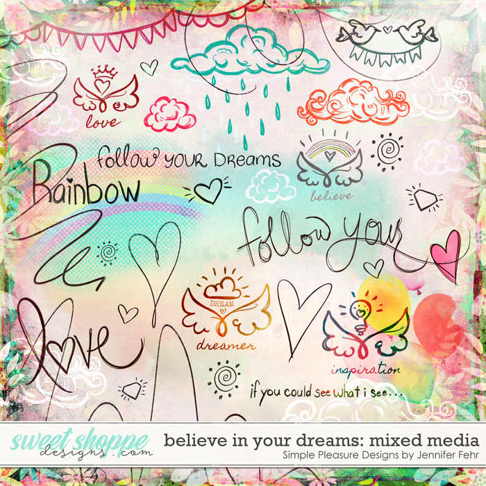 believe in your dreams mixed media: simple pleasure designs by jennifer fehr