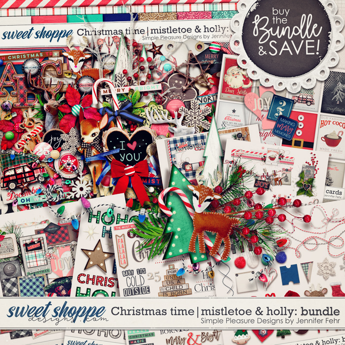 Christmas time | mistletoe & holly bundle: simple pleasure designs by Jennifer Fehr