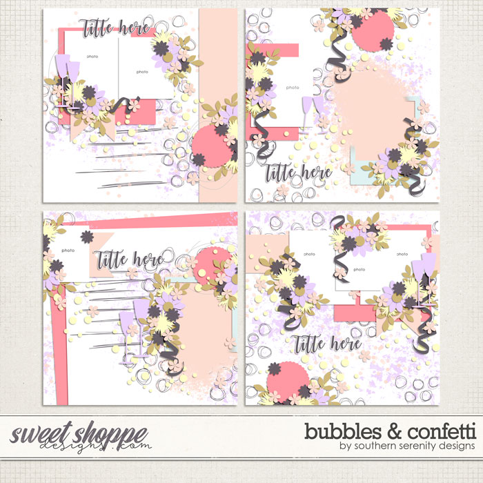 Bubbles and Confetti Layered Templates by Southern Serenity Designs