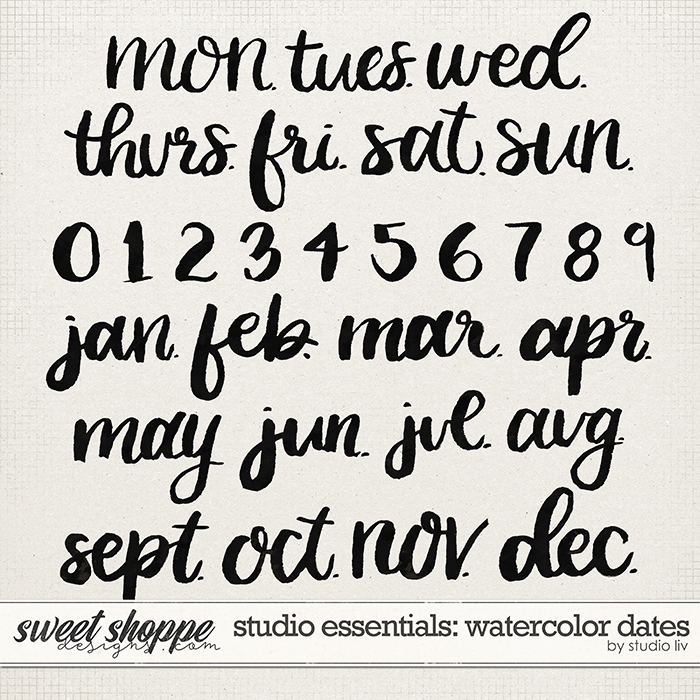 Studio Essentials: Watercolor Dates by Studio Liv