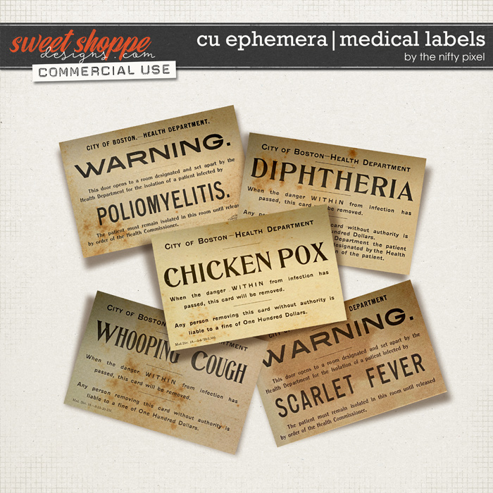 CU EPHEMERA | MEDICAL LABELS  by The Nifty Pixel