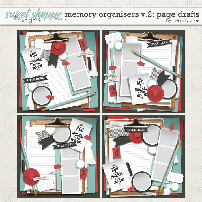 MEMORY ORGANISERS V.2 | PAGE DRAFTS by The Nifty Pixel