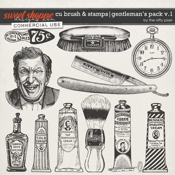 CU BRUSH & STAMPS | GENTLEMAN’S PACK V.1 by The Nifty Pixel