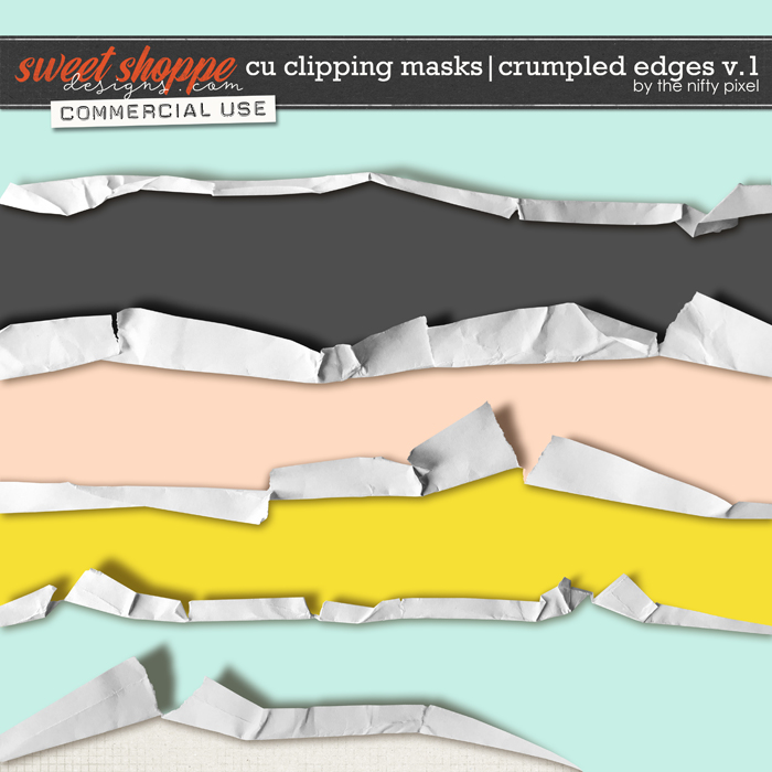 CU CLIPPING MASKS | CRUMPLED EDGES V.1 by The Nifty Pixel