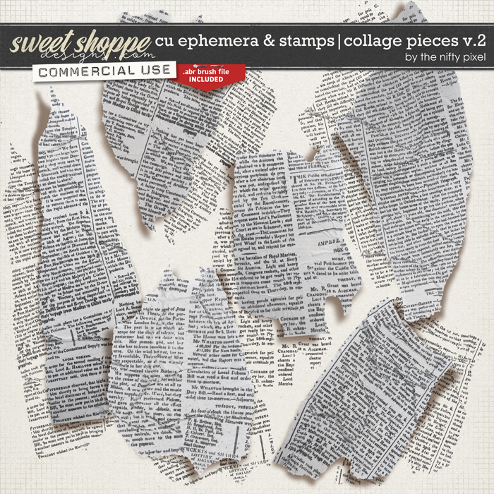 CU EPHEMERA & STAMPS | COLLAGE PIECES V.2 by The Nifty Pixel