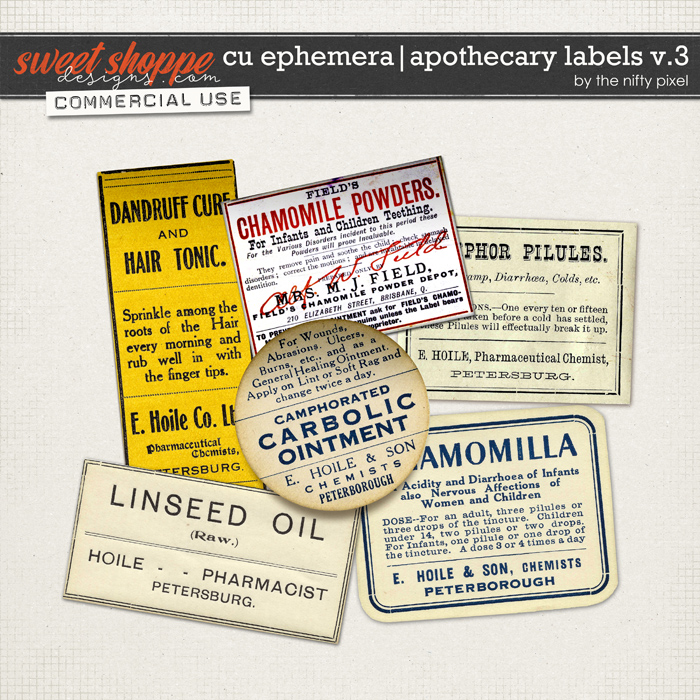 CU EPHEMERA | APOTHECARY LABELS V.3 by The Nifty Pixel