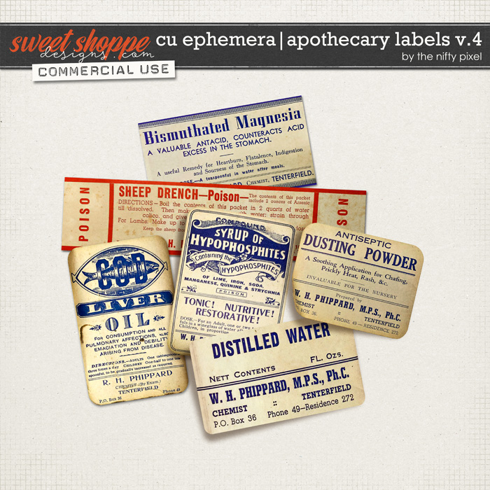 CU EPHEMERA | APOTHECARY LABELS V.4 by The Nifty Pixel