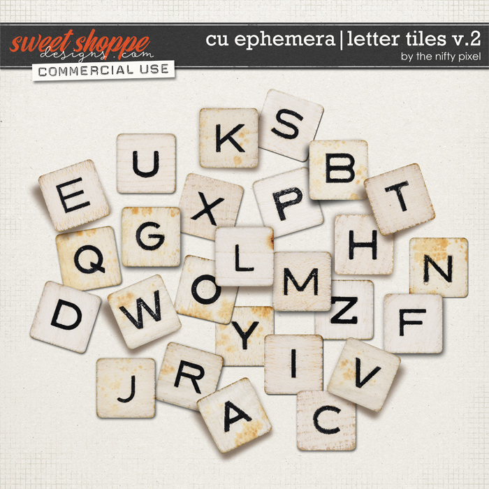 CU EPHEMERA | LETTER TILES V.2 by The Nifty Pixel