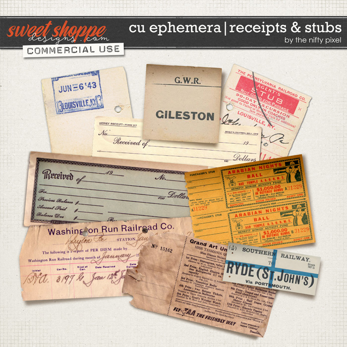 CU EPHEMERA | RECEIPTS & STUBS by The Nifty Pixel