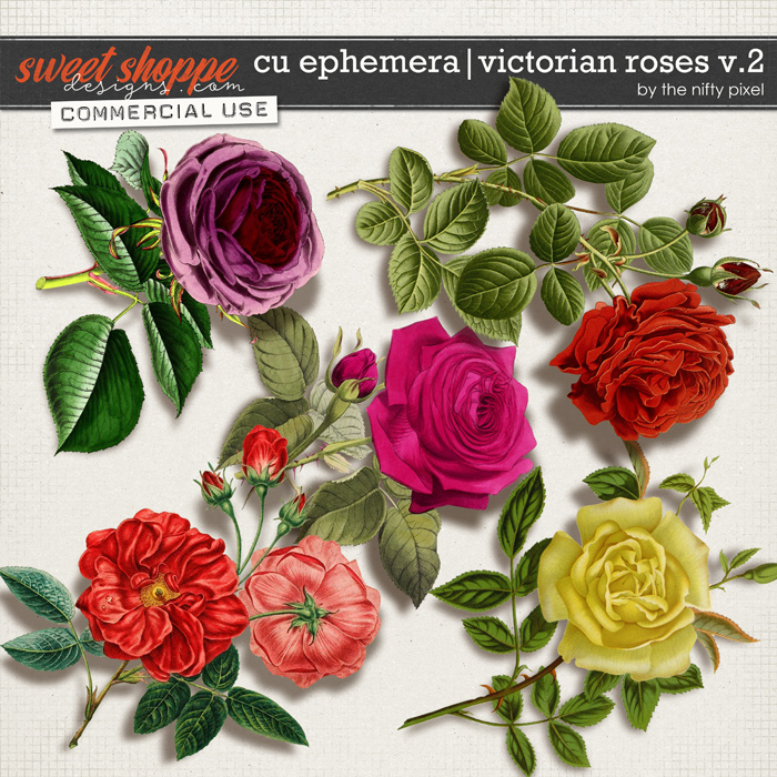 CU EPHEMERA | VICTORIAN ROSES V.2 by The Nifty Pixel