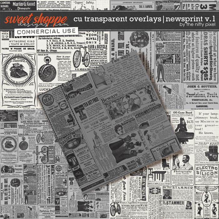 CU TRANSPARENT OVERLAYS | NEWSPRINT V.1 by The Nifty Pixel CU TRANSPARENT OVERLAYS | NEWSPRINT V.1 by The Nifty Pixel