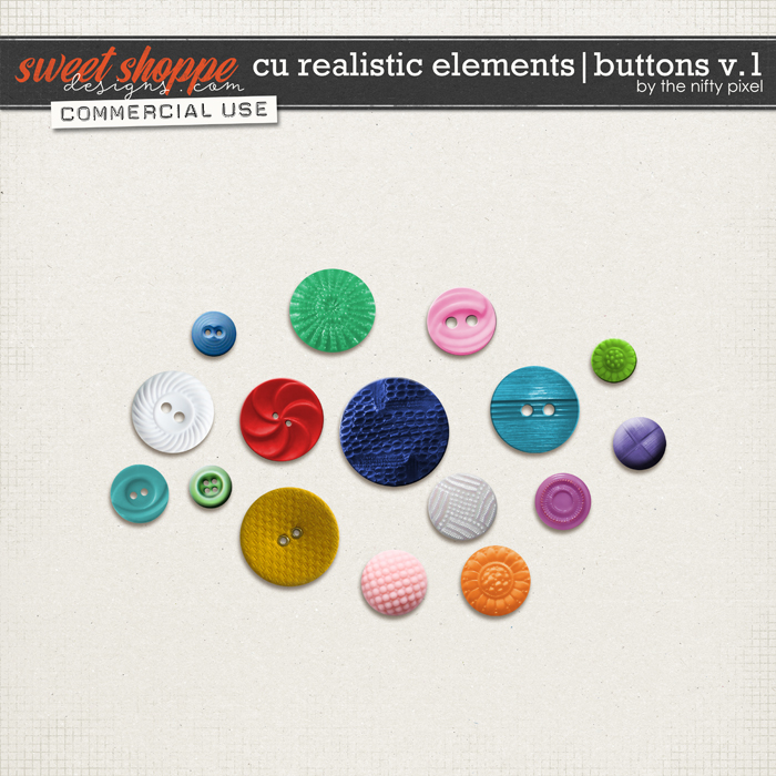 CU REALISTIC ELEMENTS | BUTTONS V.1 by The Nifty Pixel
