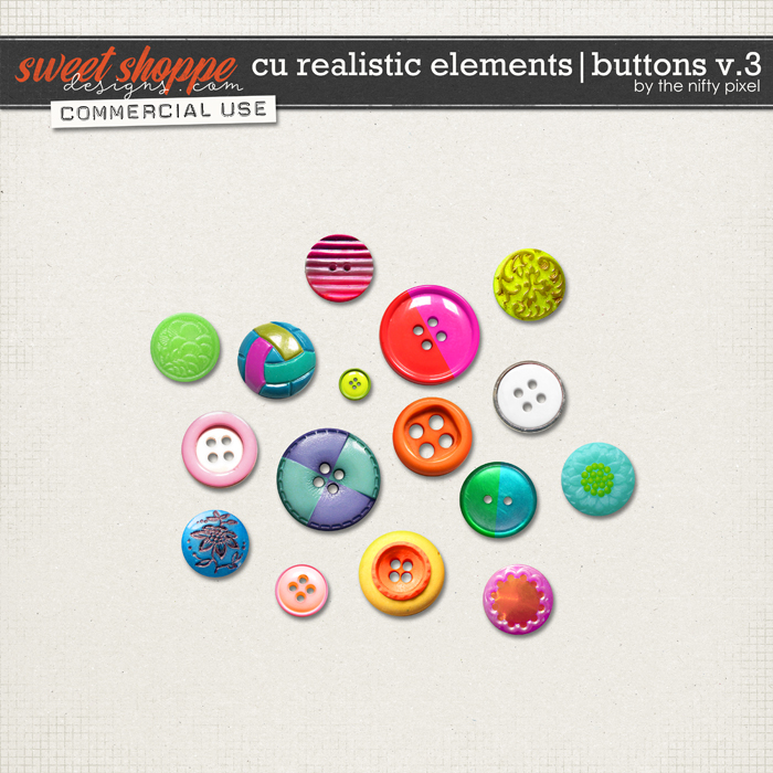 CU REALISTIC ELEMENTS | BUTTONS V.3 by The Nifty Pixel