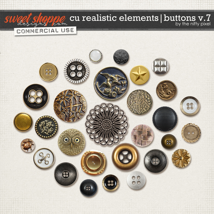 CU REALISTIC ELEMENTS | BUTTONS V.7 by The Nifty Pixel