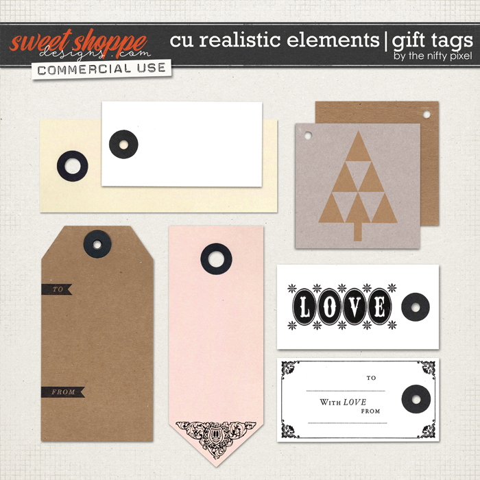CU REALISTIC ELEMENTS | GIFT TAGS by The Nifty Pixel