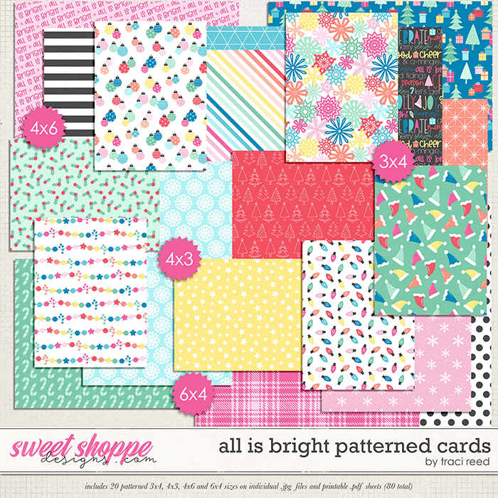 All Is Bright Patterned Cards by Traci Reed All Is Bright Patterned Cards by Traci Reed