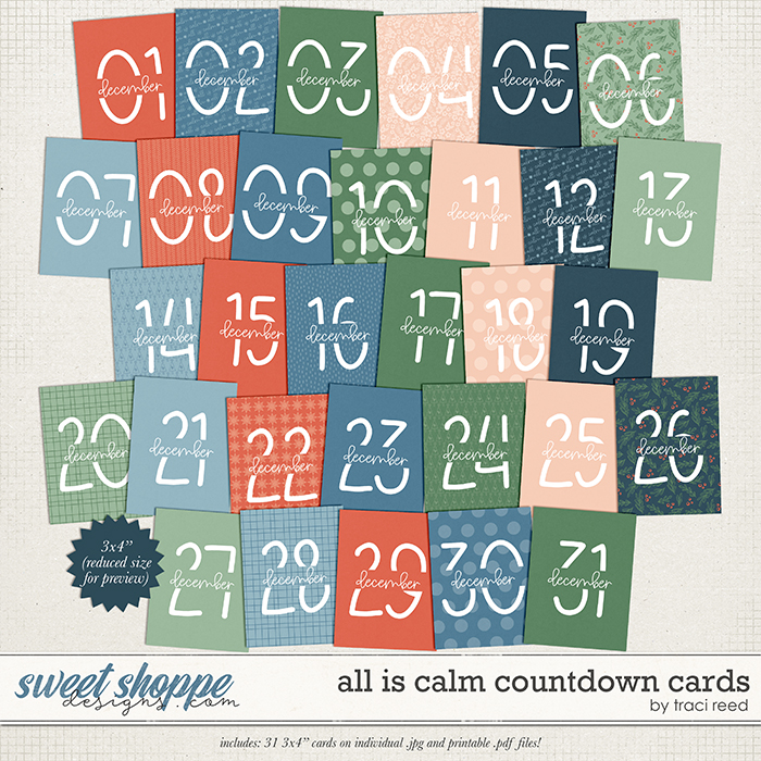All Is Calm Countdown Cards by Traci Reed All Is Calm Countdown Cards by Traci Reed