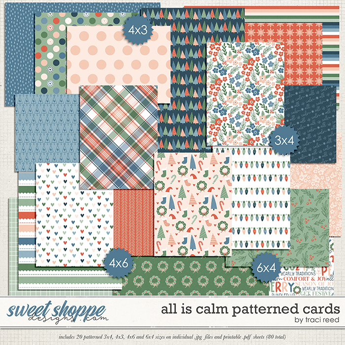 All Is Calm Patterned Cards by Traci Reed All Is Calm Patterned Cards by Traci Reed