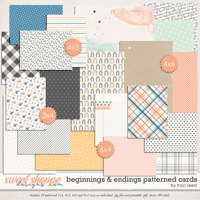 Beginnings & Endings Patterned Cards by Traci Reed