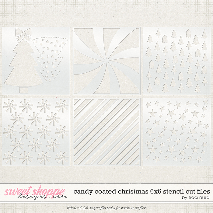 Candy Coated Christmas 6x6 Stencil Cut Files by Traci Reed