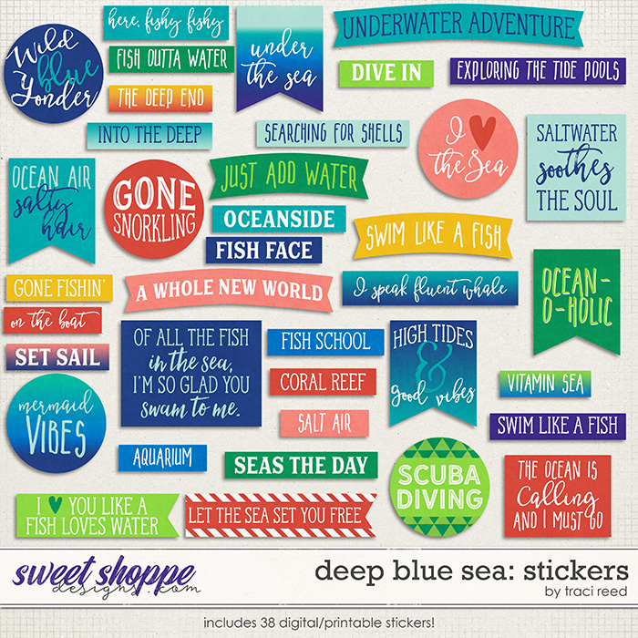 Deep Blue Sea: Stickers by Traci Reed Deep Blue Sea: Stickers by Traci Reed