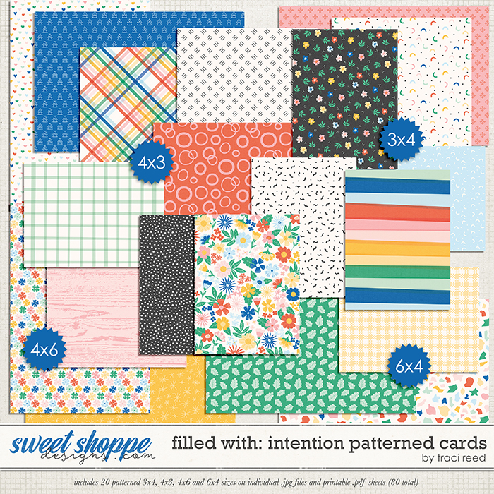 Filled With Intention Patterned Cards by Traci Reed