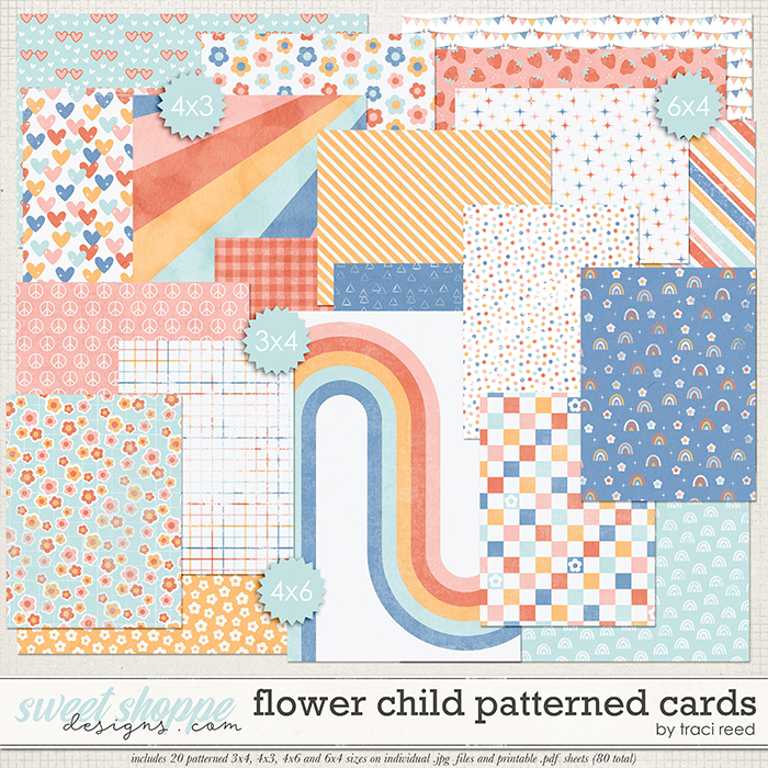 Flower Child Patterned Cards by Traci Reed Flower Child Patterned Cards by Traci Reed