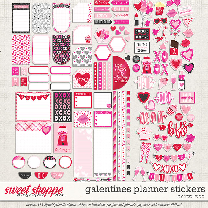 Galentines Planner Stickers by Traci Reed Galentines Planner Stickers by Traci Reed