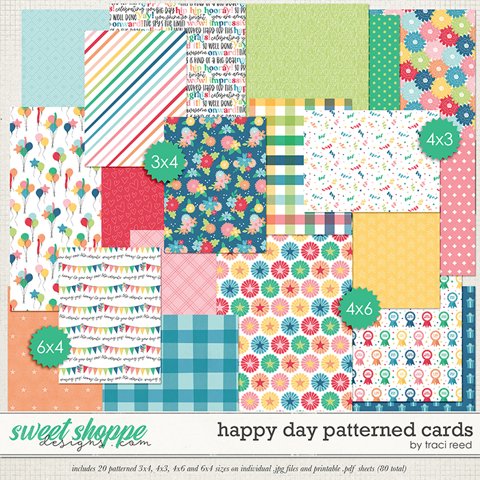 Happy Day Patterned Cards by Traci Reed