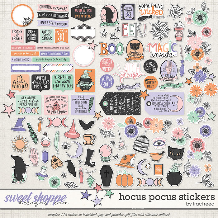 Hocus Pocus Stickers by Traci Reed Hocus Pocus Stickers by Traci Reed